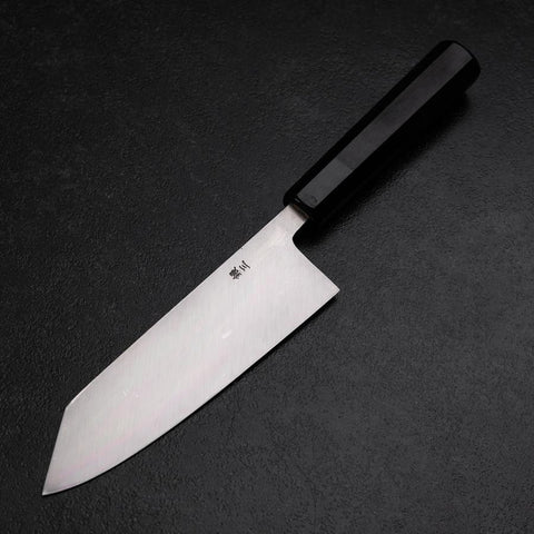 Kiritsuke Deba Silver Steel #3 Mirror Buffalo Ebony Handle 180mm (7”)-[Musashi]-[Japan-Küchenmesser]
