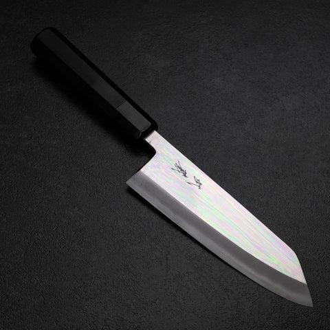 Kiritsuke Deba Silver Steel #3 Mirror Buffalo Ebony Handle 180mm (7”)-[Musashi]-[Japan-Küchenmesser]