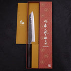 Kiritsuke Gyuto Blue Steel #1 Kurouchi Suminagashi Buffalo Ebony Handle 200mm (7.9”)-[Musashi]-[Japan-Küchenmesser]