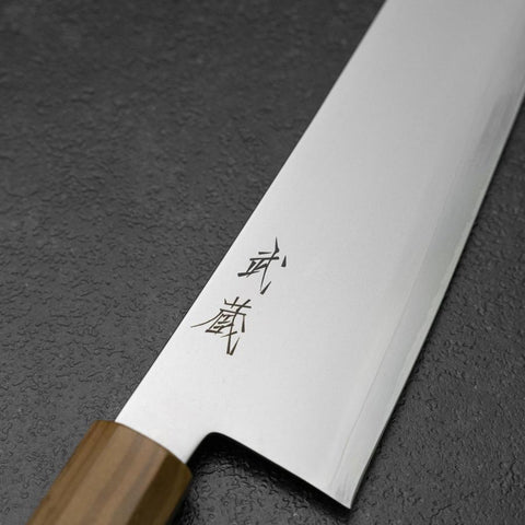 Kiritsuke Gyuto Blue Steel #2 Poliert Olivenholz Griff 240mm-[Musashi]-[Japan-Küchenmesser]