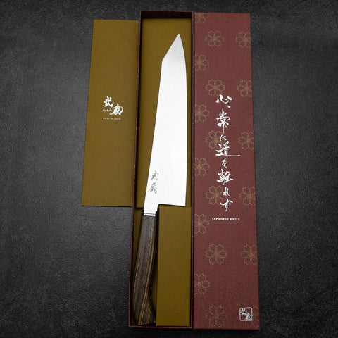 Kiritsuke Gyuto SG-2 Damast Westlicher Goldener Ebenholz Griff 240mm-[Musashi]-[Japan-Küchenmesser]