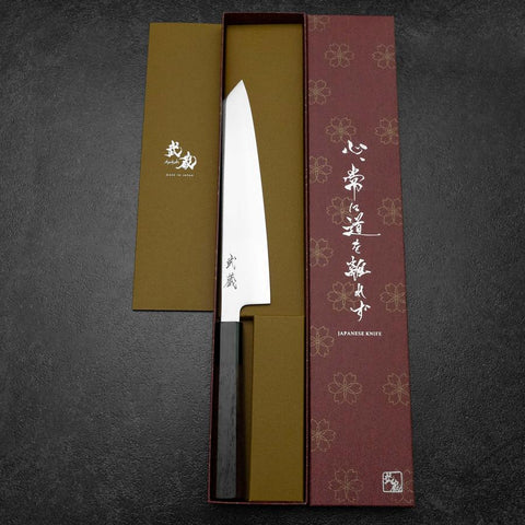 Kiritsuke Gyuto SLD Kagami Büffelhorn und Walnussholz Griff 205mm-[Musashi]-[Japan-Küchenmesser]