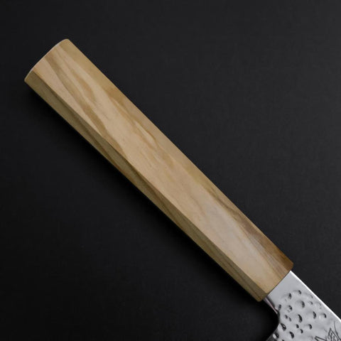 Kiritsuke Gyuto SLD Nickel Tsuchime Kolorierter Damast Olivenholz Griff 210mm Limited Edition-[Musashi]-[Japan-Küchenmesser]