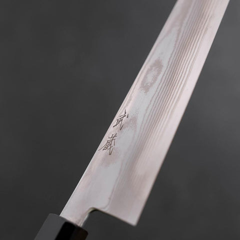 Kiritsuke Gyuto Silver Steel #3 Damascus Buffalo Wenge Handle 210mm-[Musashi]-[Japan-Küchenmesser]