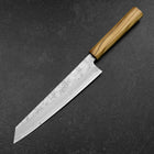 Kiritsuke Gyuto Silver Steel #3 Nashiji Olivenholz Griff 205mm-[Musashi]-[Japan-Küchenmesser]