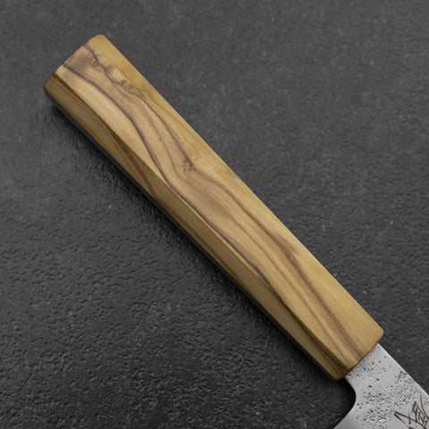 Kiritsuke Gyuto Silver Steel #3 Nashiji Olivenholz Griff 205mm-[Musashi]-[Japan-Küchenmesser]