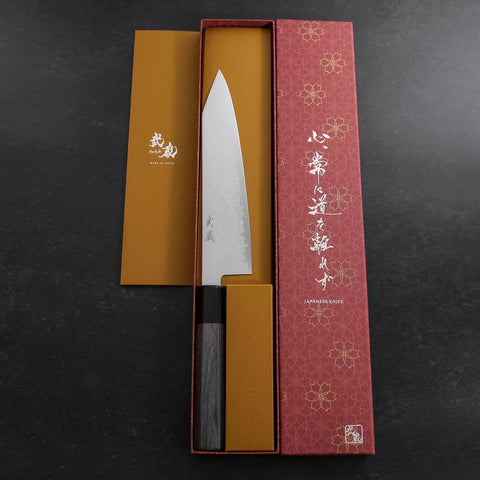 Kiritsuke Gyuto VG-10 Damast Grauer Ahornholz Griff 210mm-[Musashi]-[Japan-Küchenmesser]