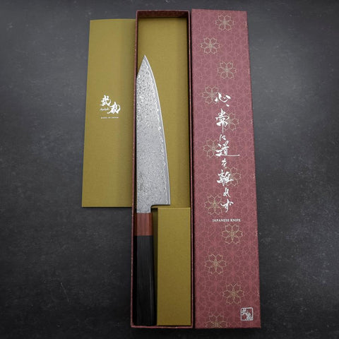 Kiritsuke Gyuto VG-10 Damast Rosen- und Ebenholz Griff 210mm-[Musashi]-[Japan-Küchenmesser]