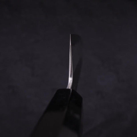 Kiritsuke Ko-Santoku White Steel #2 Kurouchi Büffelhorn und Magnolienholz Griff 135mm-[Musashi]-[Japan-Küchenmesser]