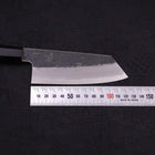 Kiritsuke Ko-Santoku White Steel #2 Kurouchi Büffelhorn und Magnolienholz Griff 135mm-[Musashi]-[Japan-Küchenmesser]