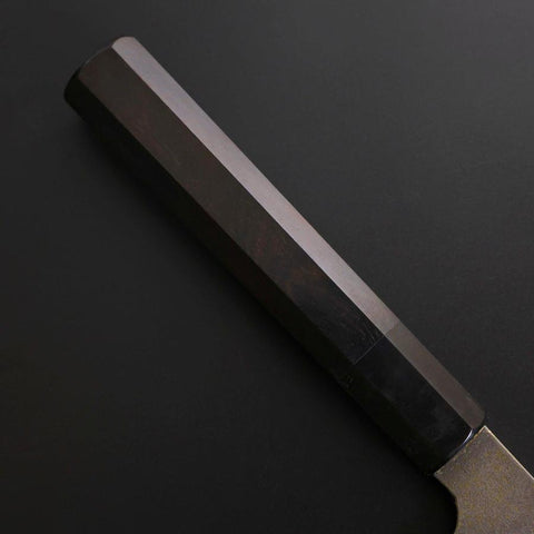 Kiritsuke Kobalt Edelstahl HRC62 Kurouchi Damast Büffelhorn und Ebenholz Griff 210mm-[Musashi]-[Japan-Küchenmesser]