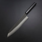 Kiritsuke Kobalt Edelstahl HRC62 Kurouchi Damast Büffelhorn und Ebenholz Griff 240mm-[Musashi]-[Japan-Küchenmesser]
