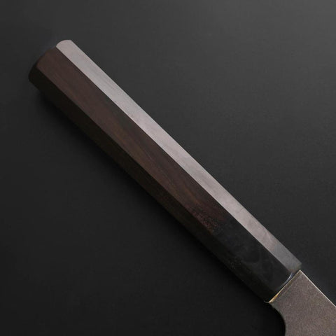 Kiritsuke Kobalt Edelstahl HRC62 Kurouchi Damast Büffelhorn und Ebenholz Griff 240mm-[Musashi]-[Japan-Küchenmesser]