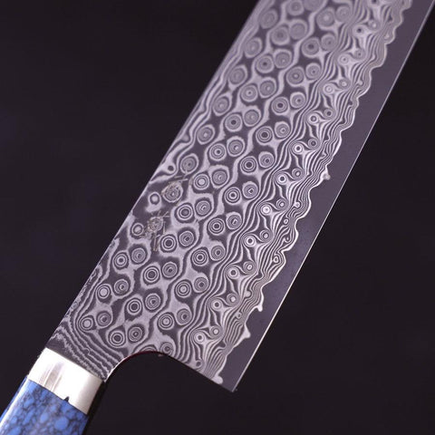 Kiritsuke Nakiri SG-2 Damast Blauer Türkis Griff 170mm-[Musashi]-[Japan-Küchenmesser]