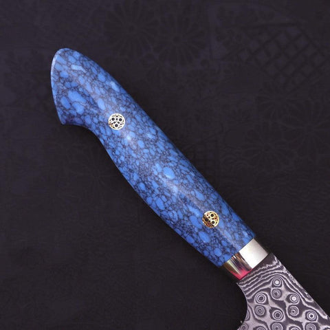 Kiritsuke Nakiri SG-2 Damast Blauer Türkis Griff 170mm-[Musashi]-[Japan-Küchenmesser]