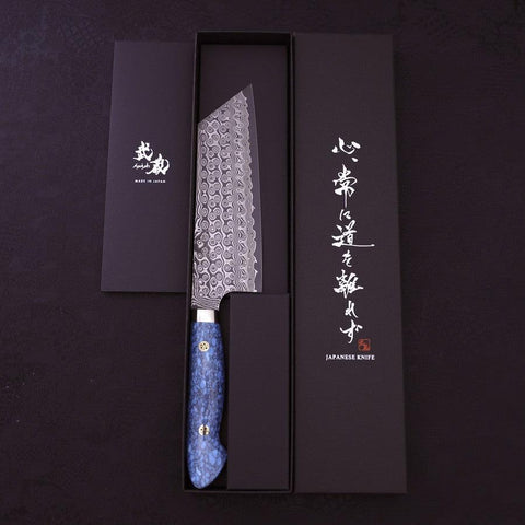 Kiritsuke Nakiri SG-2 Damast Blauer Türkis Griff 170mm-[Musashi]-[Japan-Küchenmesser]
