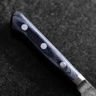 Kiritsuke Petty Blue Steel #2 Nashiji Edelstahlummantelung Westlicher Dunkelblauer Griff 140mm-[Musashi]-[Japan-Küchenmesser]
