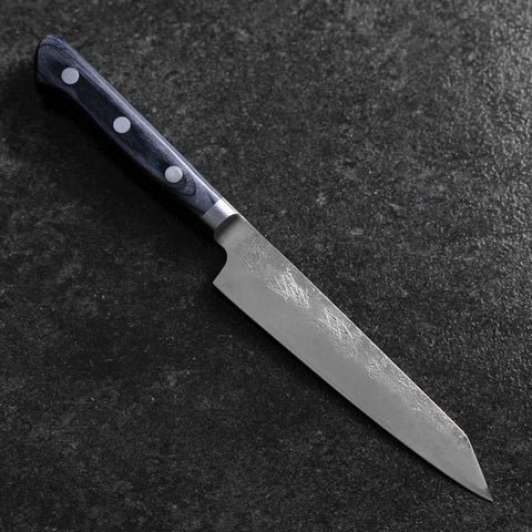 Kiritsuke Petty Blue Steel #2 Nashiji Edelstahlummantelung Westlicher Dunkelblauer Griff 140mm-[Musashi]-[Japan-Küchenmesser]