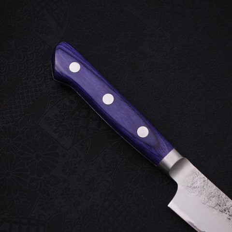Kiritsuke Petty Blue Steel #2 Nashiji Stainless Clad Blue Western Handle 140mm (5.5”)-[Musashi]-[Japan-Küchenmesser]