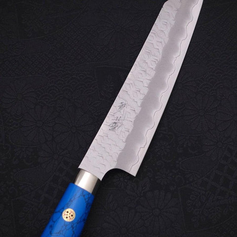 Kiritsuke Petty SG-2 Tsuchime Blauer Türkis Griff 150mm-[Musashi]-[Japan-Küchenmesser]