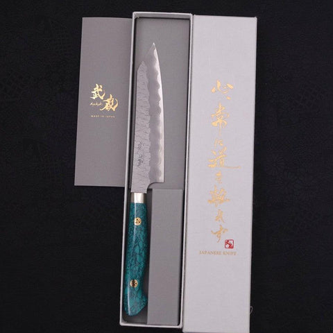 Kiritsuke Petty SG-2 Tsuchime Grüner Türkis Griff 150mm-[Musashi]-[Japan-Küchenmesser]