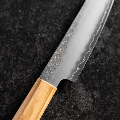 Kiritsuke Petty Silver Steel #3 Nashiji Olivenholz Griff 125mm-[Musashi]-[Japan-Küchenmesser]