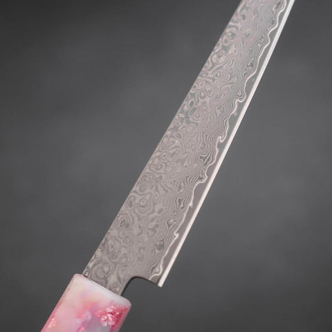 Kiritsuke Petty VG-10 Damascus Ocean Sakura Rose Gold Handle 130mm (5.1”)-[Musashi]-[Japan-Küchenmesser]