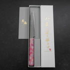 Kiritsuke Petty VG-10 Damascus Ocean Sakura Rose Gold Handle 130mm (5.1”)-[Musashi]-[Japan-Küchenmesser]