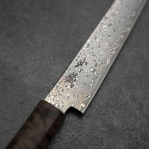 Kiritsuke Petty VG-10 Damast Brauner Birkenholz Griff 135mm-[Musashi]-[Japan-Küchenmesser]