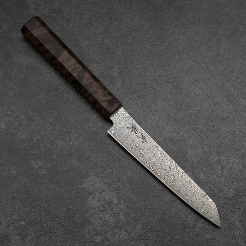 Kiritsuke Petty VG-10 Damast Brauner Birkenholz Griff 135mm-[Musashi]-[Japan-Küchenmesser]