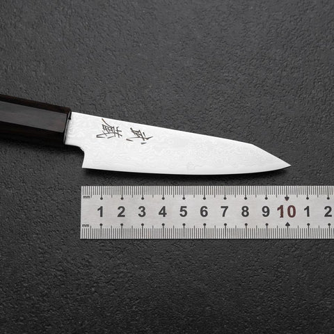 Kiritsuke Petty VG-10 Damast Ebenholz Griff 100mm-[Musashi]-[Japan-Küchenmesser]