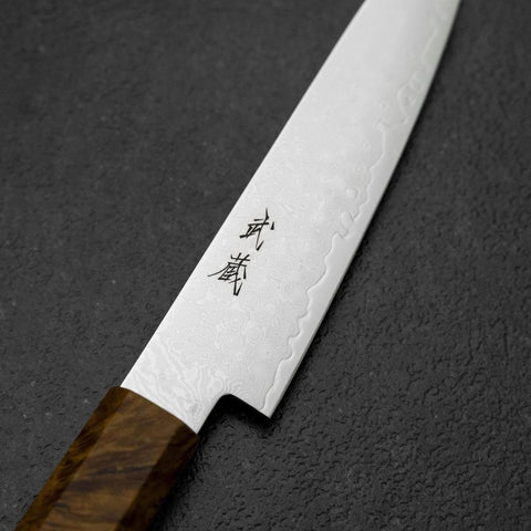 Kiritsuke Petty VG-10 Damast Gelb-Brauner Birkenholz Griff 120mm-[Musashi]-[Japan-Küchenmesser]