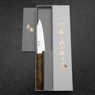 Kiritsuke Petty VG-10 Damast Gelb-Brauner Birkenholz Griff 120mm-[Musashi]-[Japan-Küchenmesser]