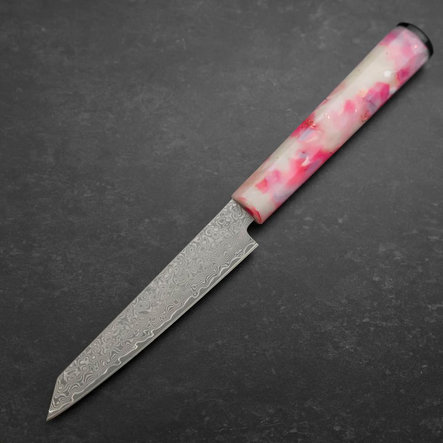 Kiritsuke Petty VG-10 Damast Ozeanplastik Sakura Rose Gold Griff 130mm-[Musashi]-[Japan-Küchenmesser]