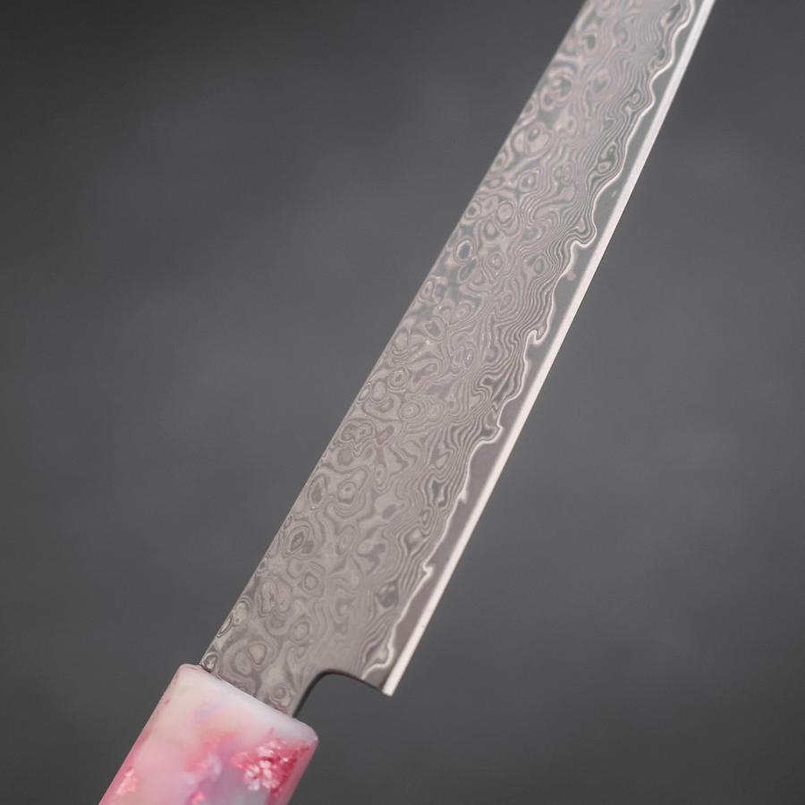 Kiritsuke Petty VG-10 Damast Ozeanplastik Sakura Rose Gold Griff 130mm-[Musashi]-[Japan-Küchenmesser]