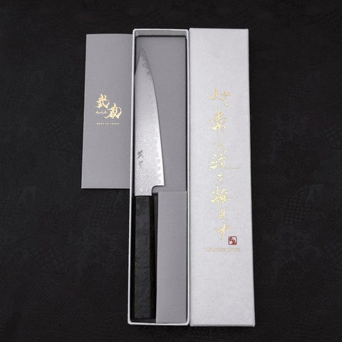 Kiritsuke Petty VG-10 Damast Schwarzer Ishime Griff 150mm-[Musashi]-[Japan-Küchenmesser]