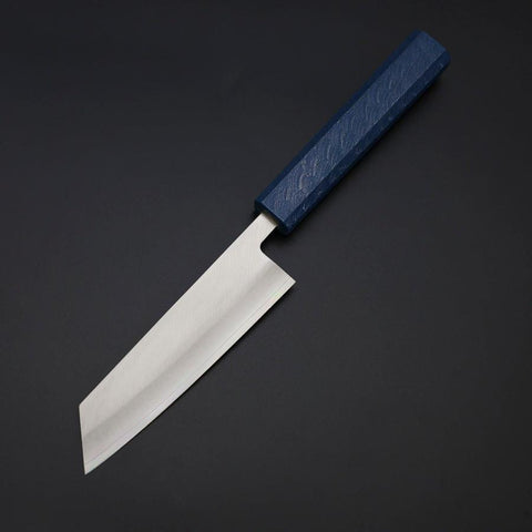Kiritsuke Petty VG-10 Poliert Blauer Urushi Griff 125mm-[Musashi]-[Japan-Küchenmesser]