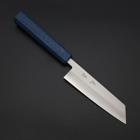 Kiritsuke Petty VG-10 Poliert Blauer Urushi Griff 125mm-[Musashi]-[Japan-Küchenmesser]