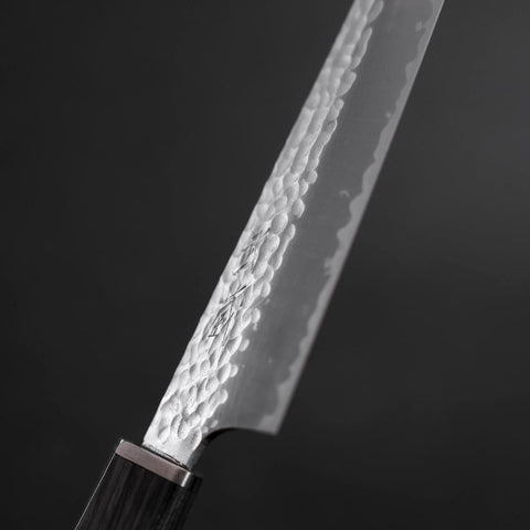 Kiritsuke Petty VG-10 Tsuchime Kohlefarbener Kirschholz Griff 150mm-[Musashi]-[Japan-Küchenmesser]