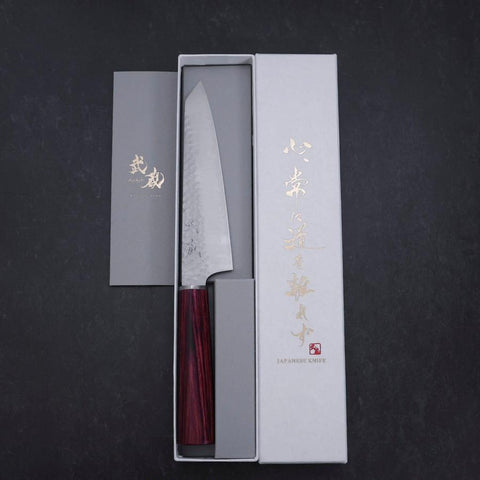 Kiritsuke Petty VG-10 Tsuchime Roter Westlicher Griff 150mm-[Musashi]-[Japan-Küchenmesser]