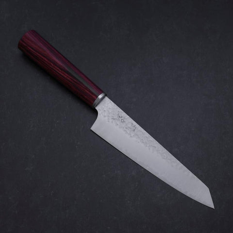 Kiritsuke Petty VG-10 Tsuchime Roter Westlicher Griff 150mm-[Musashi]-[Japan-Küchenmesser]