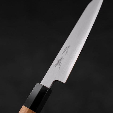 Kiritsuke Petty White Steel #2 Kasumi Büffelhorn und Teakholz Griff 120mm-[Musashi]-[Japan-Küchenmesser]