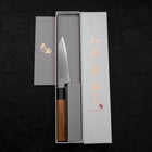 Kiritsuke Petty White Steel #2 Kasumi Büffelhorn und Teakholz Griff 120mm-[Musashi]-[Japan-Küchenmesser]