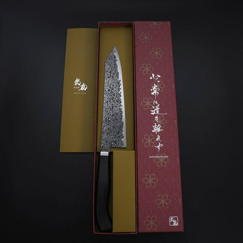 Kiritsuke SG-2 Kurozome Nickel Damast Westlicher Ebenholz Griff 210mm-[Musashi]-[Japan-Küchenmesser]