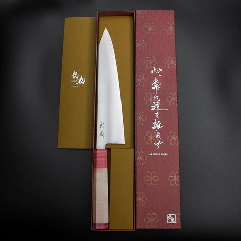 Kiritsuke SG-2 Poliert Roter Ahornholz Griff 240mm-[Musashi]-[Japan-Küchenmesser]
