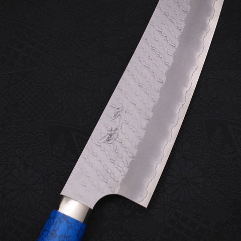 Kiritsuke SG-2 Tsuchime Blauer Türkis Griff 200mm-[Musashi]-[Japan-Küchenmesser]