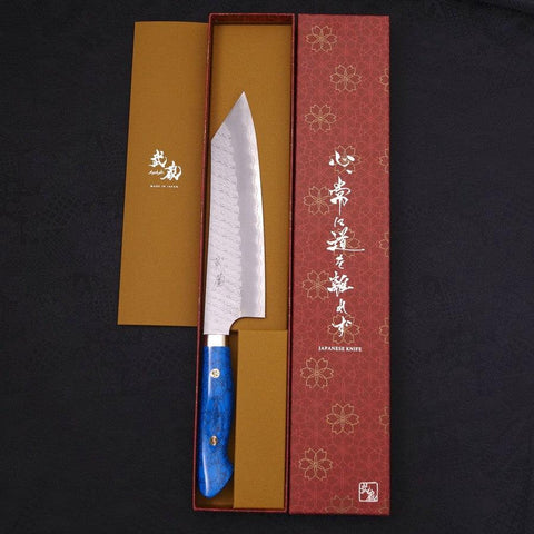 Kiritsuke SG-2 Tsuchime Blauer Türkis Griff 200mm-[Musashi]-[Japan-Küchenmesser]