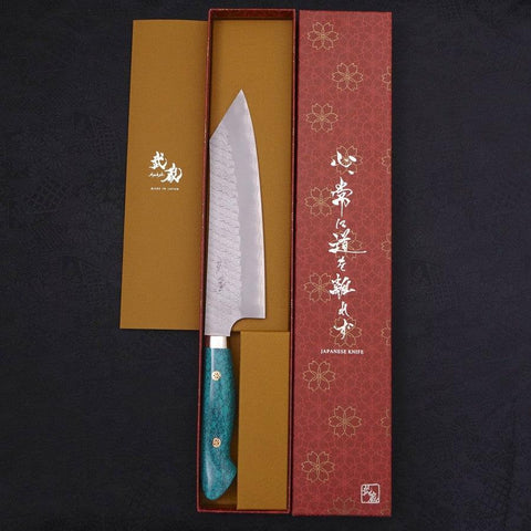 Kiritsuke SG-2 Tsuchime Grüner Türkis Griff 200mm-[Musashi]-[Japan-Küchenmesser]