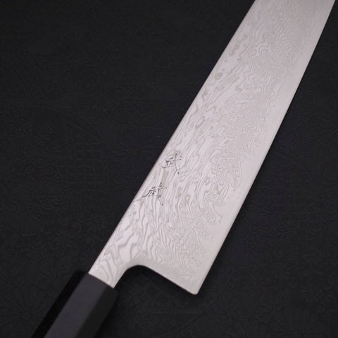 Kiritsuke SLD, Wellen-Nickel Damast Büffelhorn und Ebenholz Griff, 210mm-[Musashi]-[Japan-Küchenmesser]