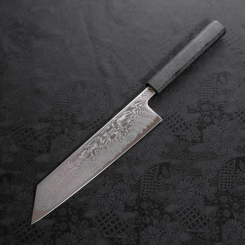 Kiritsuke SLD Wellen Nickel Damast Schwarzer Ishime Urushi Griff 210mm-[Musashi]-[Japan-Küchenmesser]